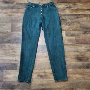 Vintage 90s Women’s Jordache Original Jeanjer Green Button Fly Jeans Size 13/14